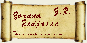 Zorana Riđošić vizit kartica